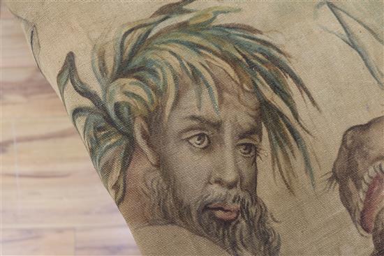 A large painted tapestry cartoon